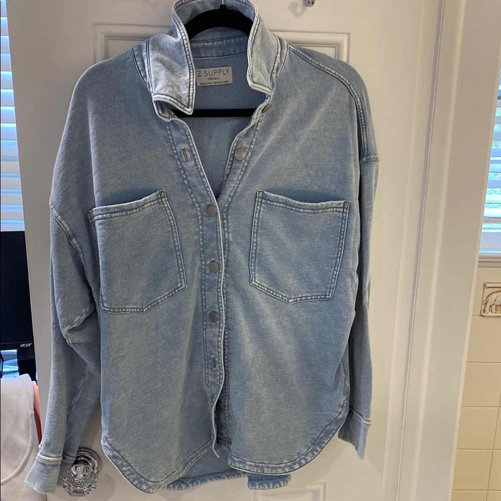 Light Blue Denim Button-Up Shirt